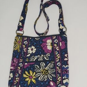 Vera Bradley African Violet Floral Crossbody Bag - Blue and Purple
